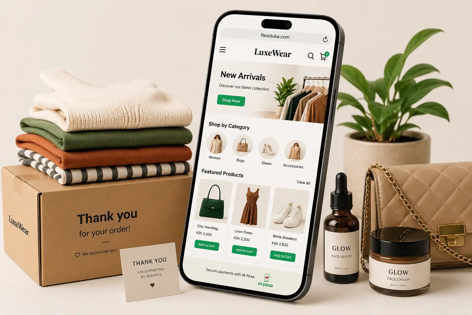 Merchant managing products for her online store