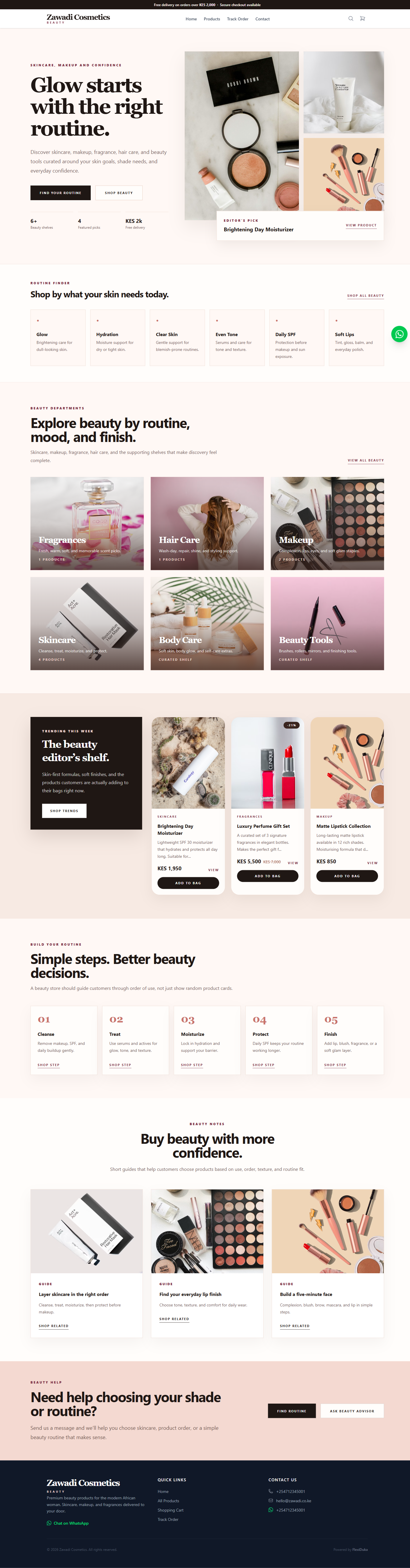Zawadi Cosmetics shop style preview